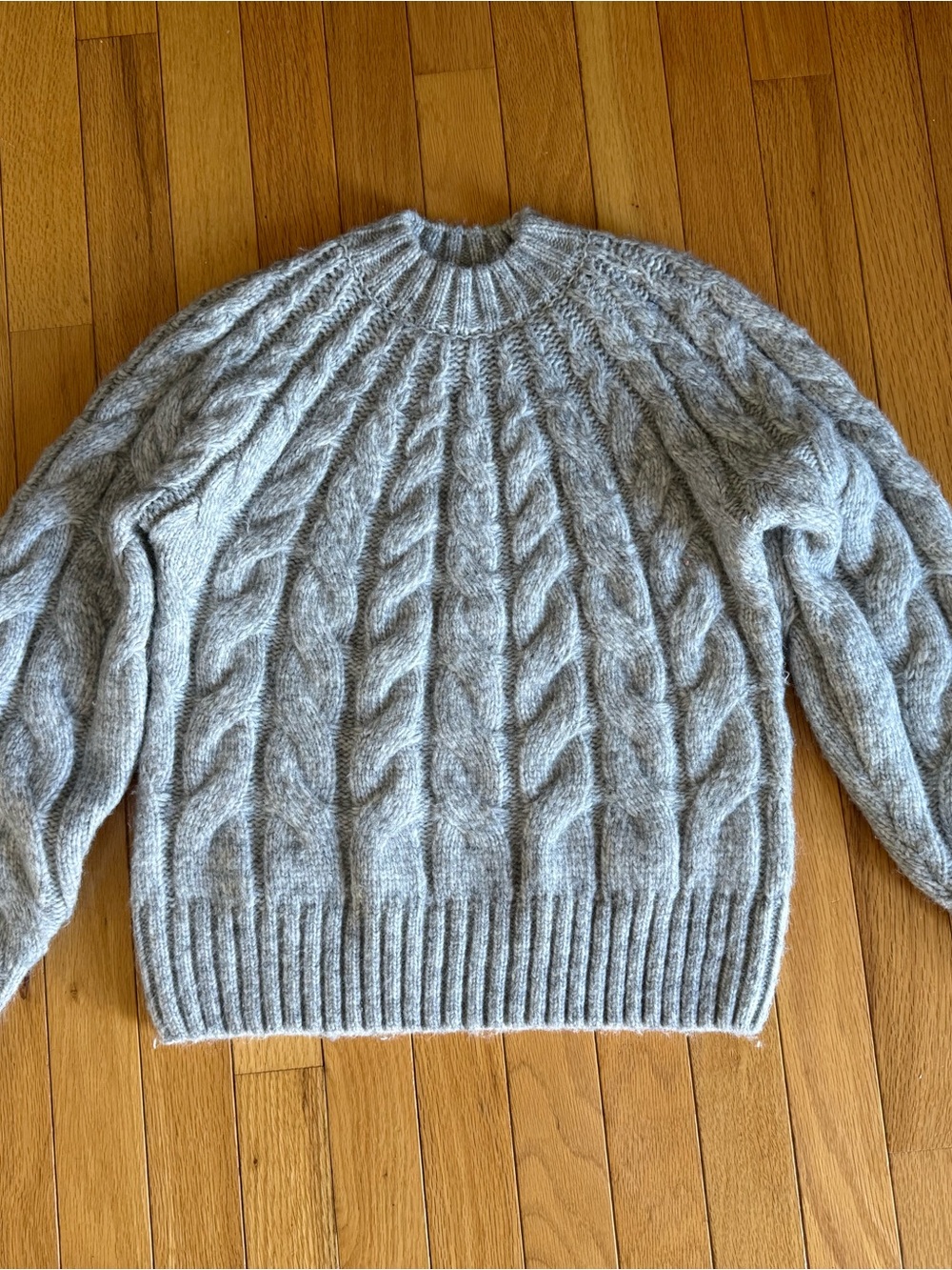 Mayoral Light Gray Cable Knit Pullover Sweater